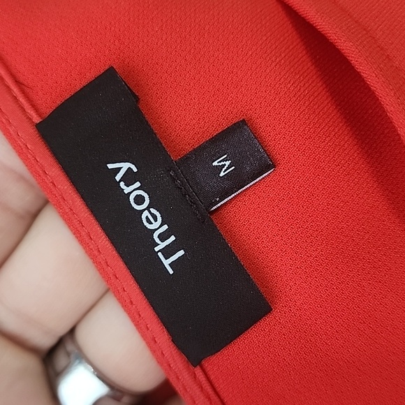 Theory Red Admiral Crepe V-Neck Shift Dress - Picture 4 of 6